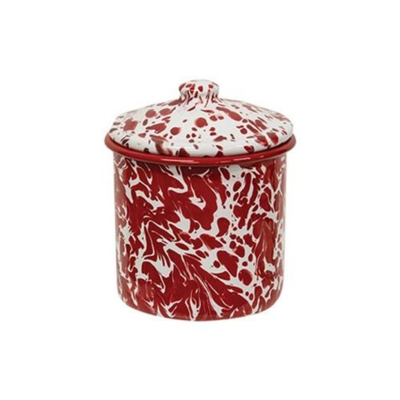 NWT 3/Set Red Splatter Enamel Canister Set - Picture 5 of 5